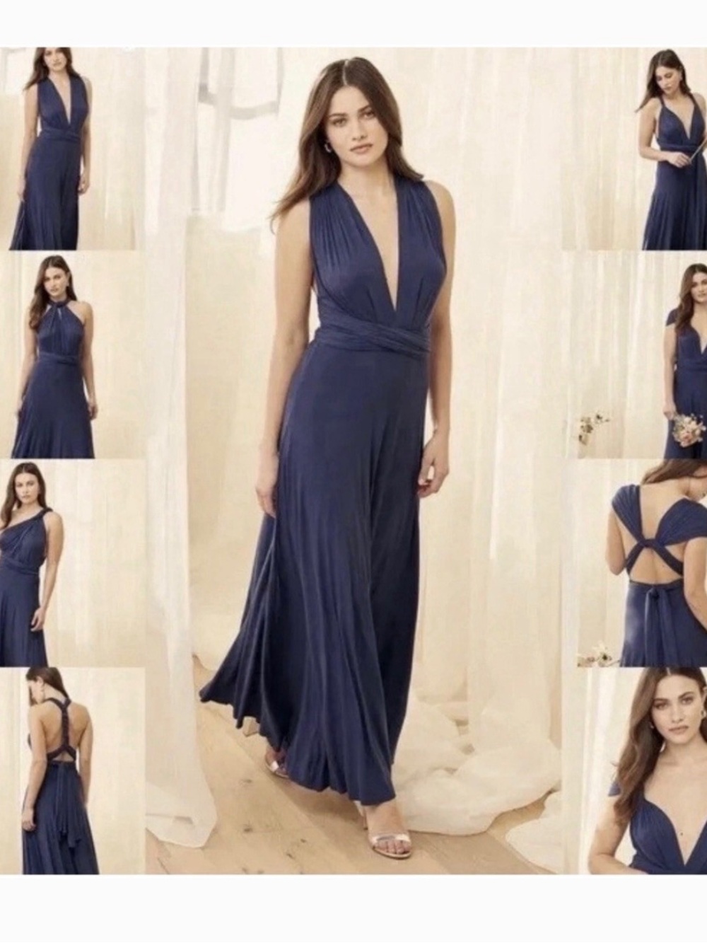 Lulu's Navy Convertible V-Neck Maxi Dress
